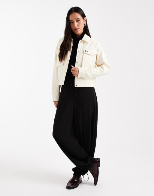 Fred Perry padded overshirt in ecru, 2 of 4