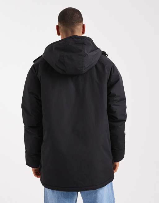 Fred Perry padded parka coat in black | ASOS