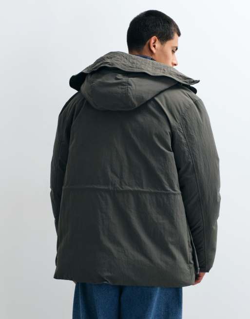 Fred Perry padded patch pocket parka in khaki, 5 of 5