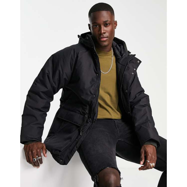 Fred Perry padded zip through jacket in black ASOS