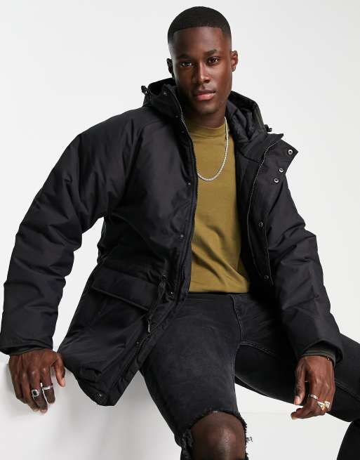 Fred Perry padded zip through jacket in black ASOS