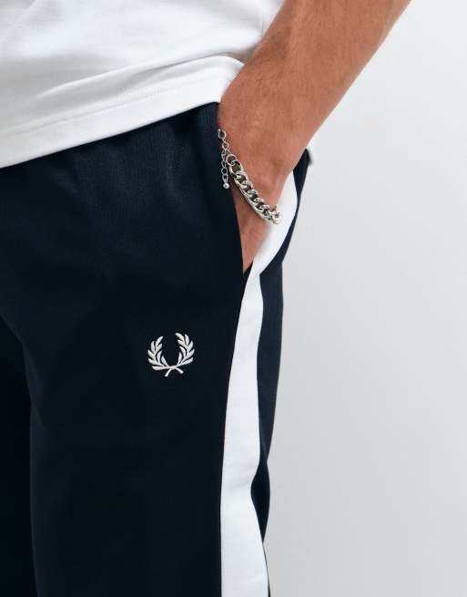 Fred Perry - pantalón de chándal con cinta estampada en azul marino, 4 de 5