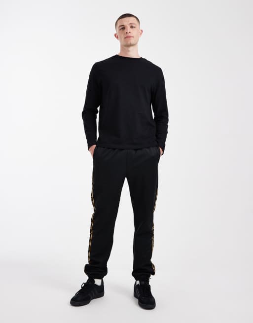 Fred Perry - Pantalon de survêtement à logo et bande contrastante - Noir, 2 de 5