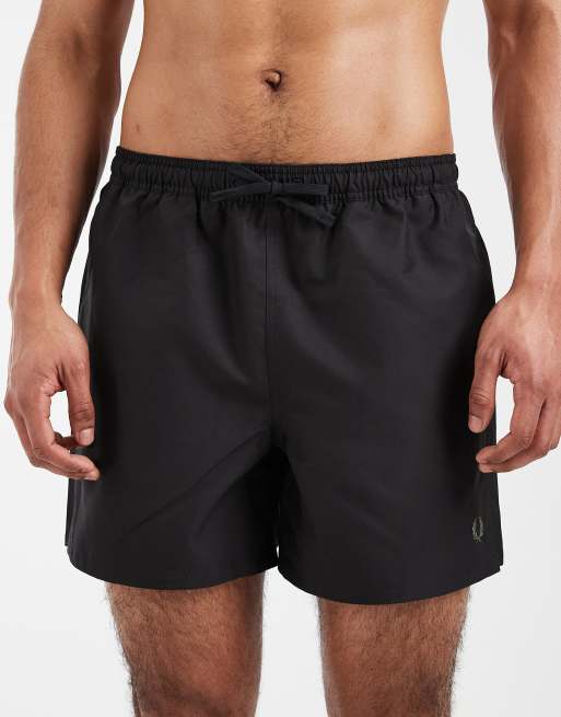 Fred Perry - Pantaloncini da bagno neri con coulisse e logo, 4 di 5
