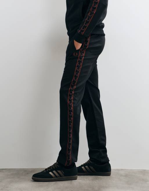 Fred Perry pantaloni della tuta coordinati con bande a contrasto neri, 2 di 5