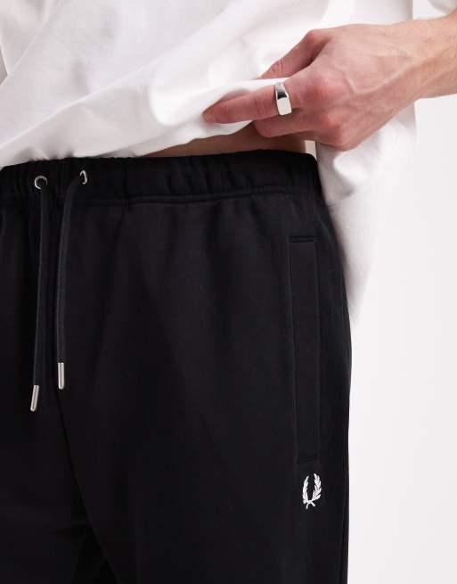 Fred Perry - Pantaloni della tuta neri con rovescio a ricci, 4 di 5