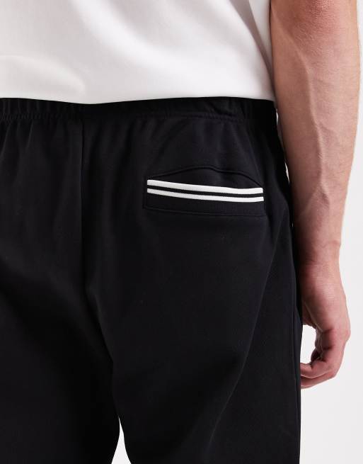 Fred Perry - Pantaloni della tuta neri con rovescio a ricci, 5 di 5