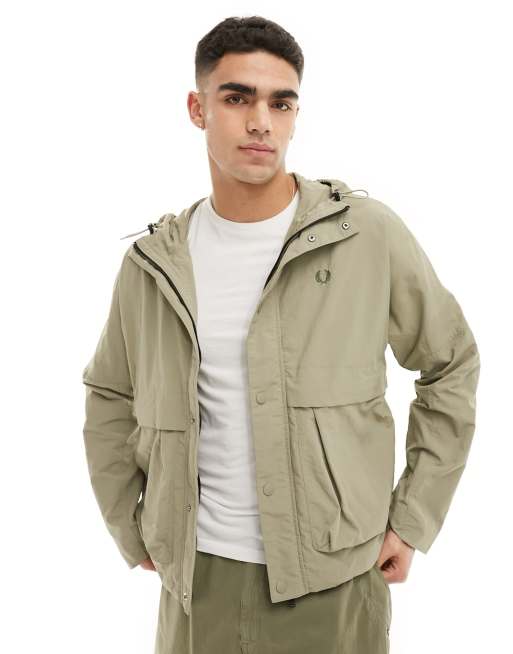 Fred Perry parka with hood in beige | ASOS