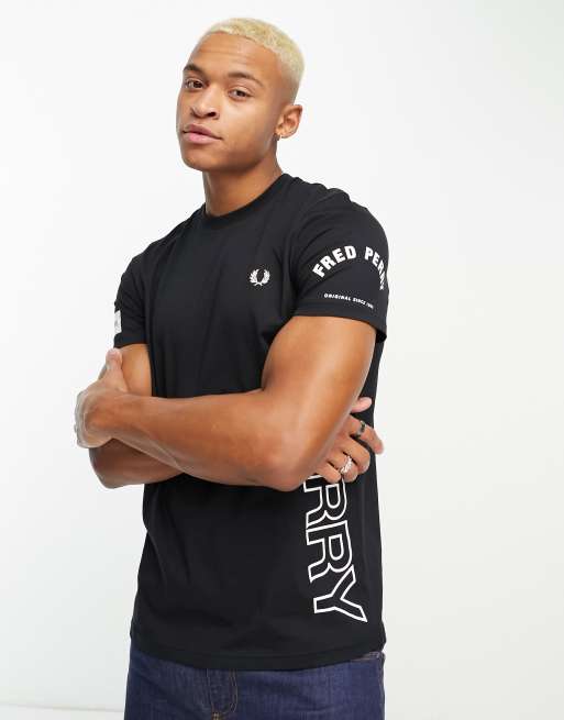 Fred Perry patch branding t shirt in black