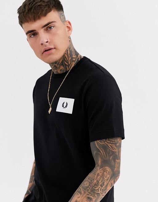 Fred Perry patch logo t-shirt in black