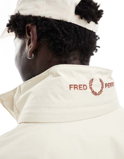 Fred Perry patch pocket sports jacket in light beige | ASOS
