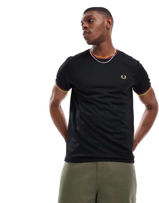 トップス FRED PERRY CROPPED RINGER T-SHIRT Cropped Ringer T-Shirt - Putty Pink | Women's Shirts