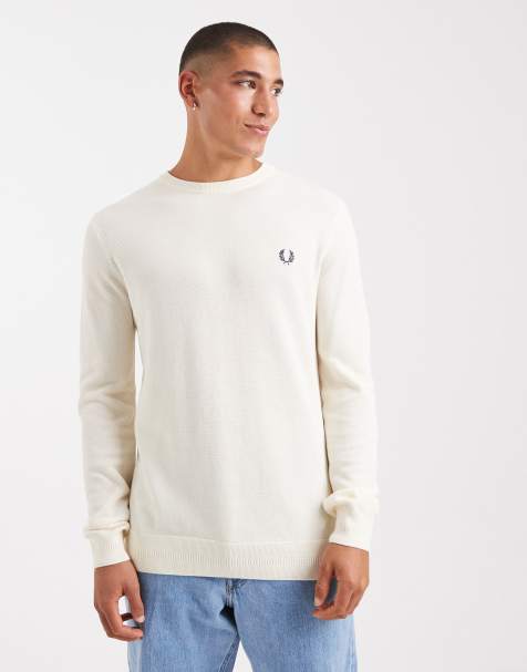Fred Perry – Pikee-Strickpullover in Ecru - view 1