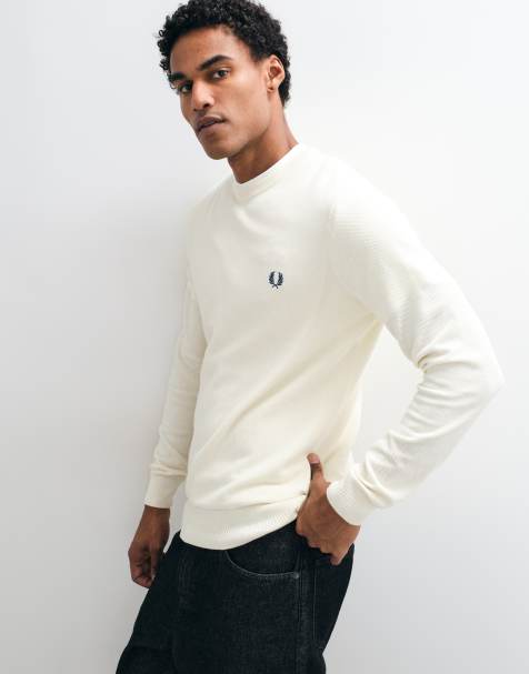 Fred Perry pikéstickad tröja med logga i naturvit - view 1