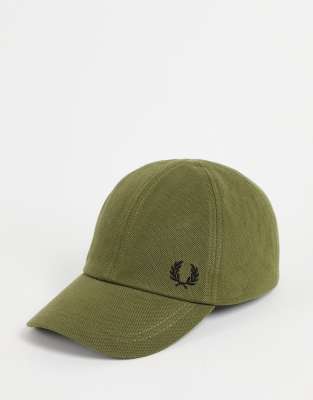 Fred Perry pique classic cap in khaki - ASOS Price Checker