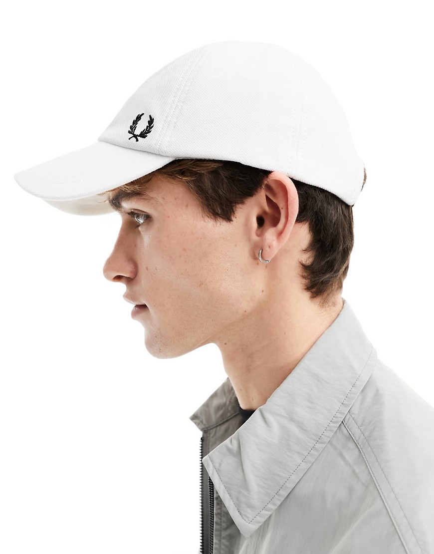Fred Perry pique classic cap in white