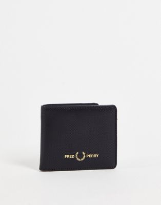 Fred Perry pique logo bilfold wallet in black