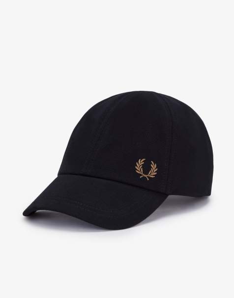 Fred Perry pique logo cap in black - view 1
