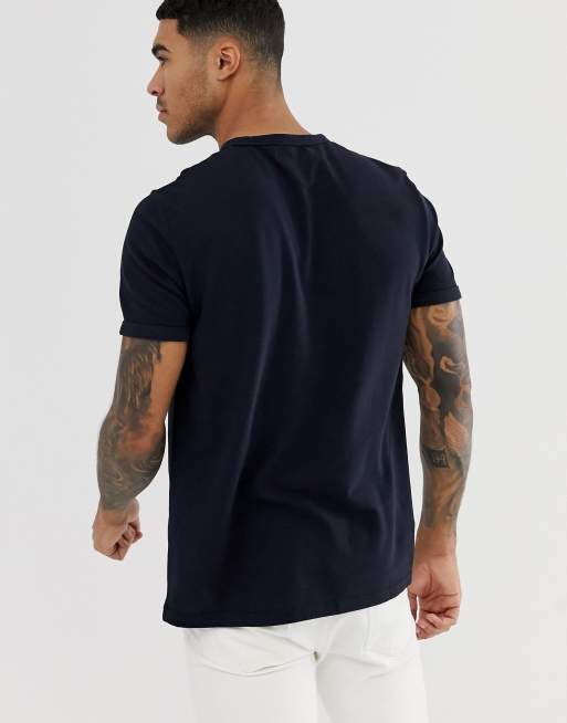 Fred Perry pique logo crew neck t-shirt in navy Exclusive at