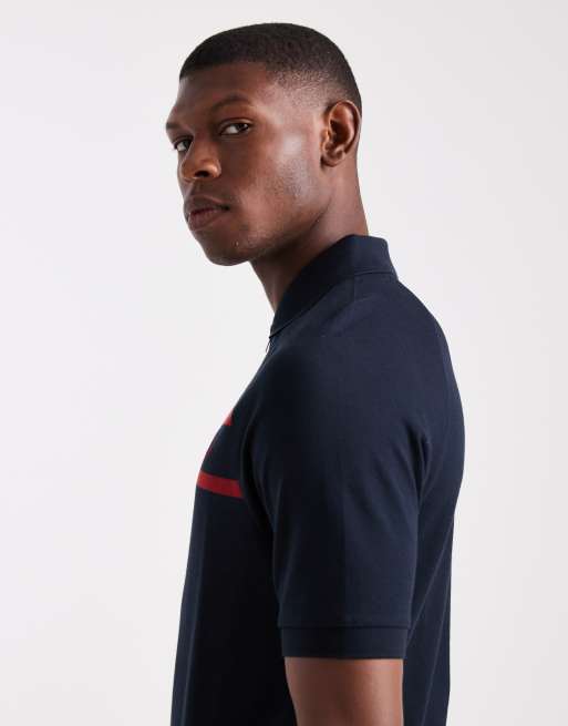 Fred Perry - Piqué poloshirt met rits aan de hals in marineblauw, 4 van 5