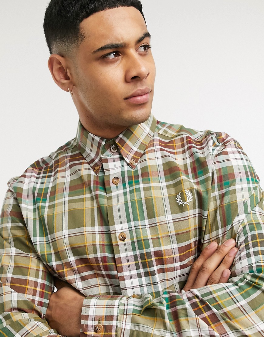 Fred Perry plaid check shirt in green