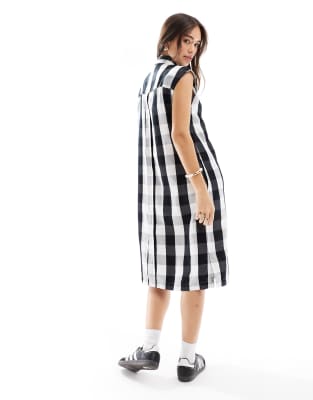 Fred Perry plaid shirt dress in black and white | ASOS