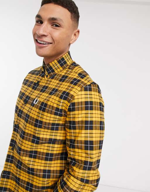 Fred perry black yellow yellow shirt hot sale