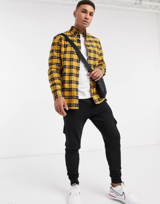 Yellow black clearance plaid shirt