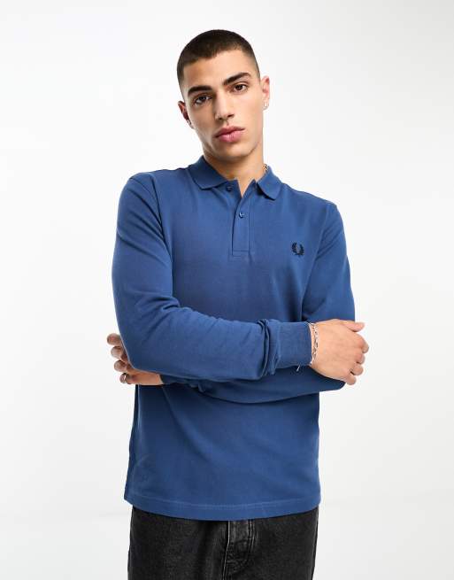 Fred perry long store sleeve polo grey