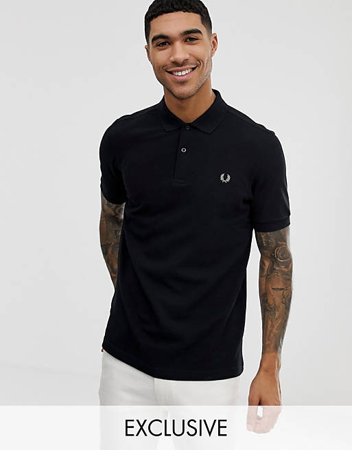 Fred Perry plain polo shirt in black Exclusive at ASOS | ASOS