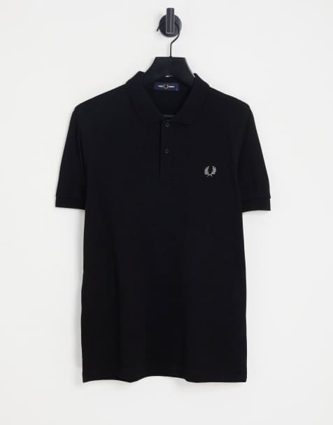 Fred Perry plain polo shirt in black