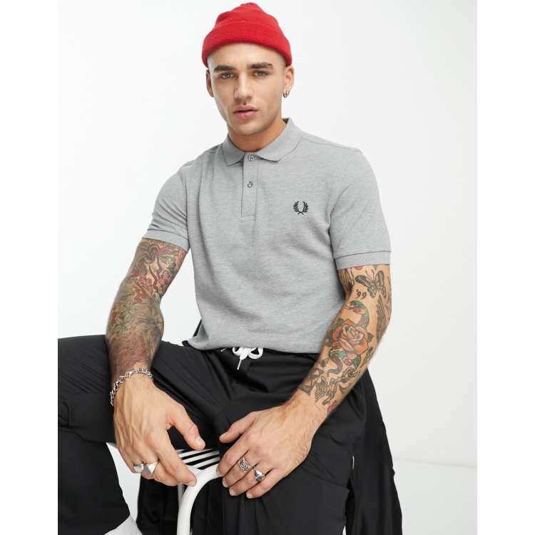 Fred Perry plain polo shirt in gray