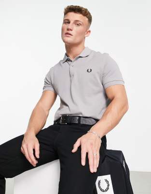Fred Perry plain polo shirt in grey - ASOS Price Checker