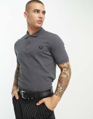 Fred Perry plain polo shirt in grey - ASOS Price Checker