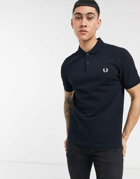 Fred Perry plain polo shirt in navy - view 1