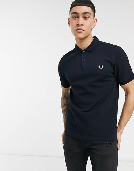 Fred Perry plain polo shirt in navy
