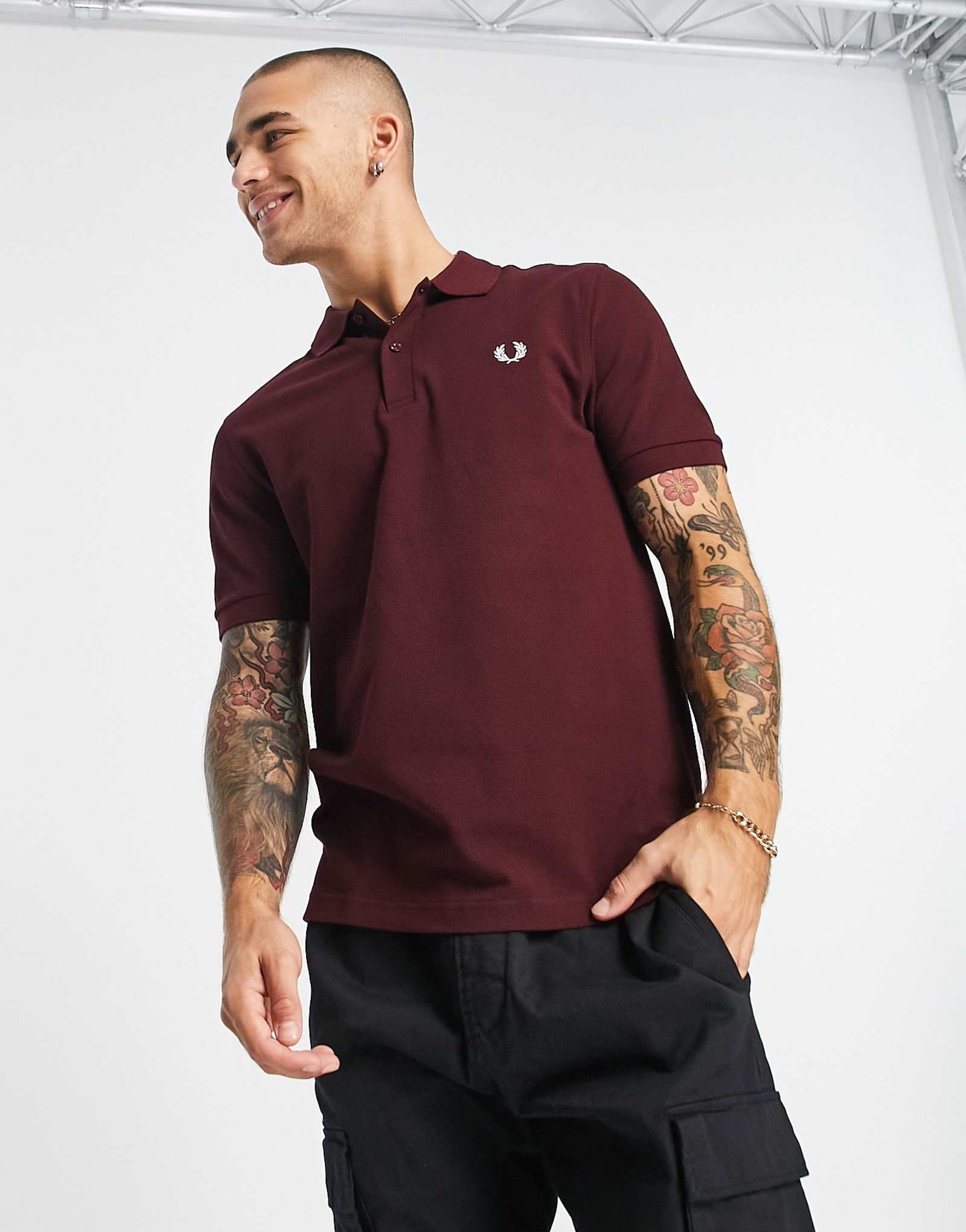 Простая рубашка поло Fred Perry красного цвета