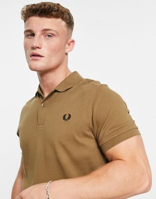 Fred Perry plain polo shirt in stone