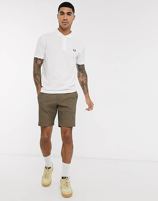 Rijp Verslagen Mam Fred Perry plain polo shirt in white Exclusive at ASOS | ASOS