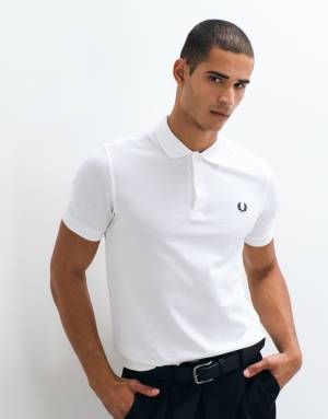 Fred Perry plain polo shirt in white