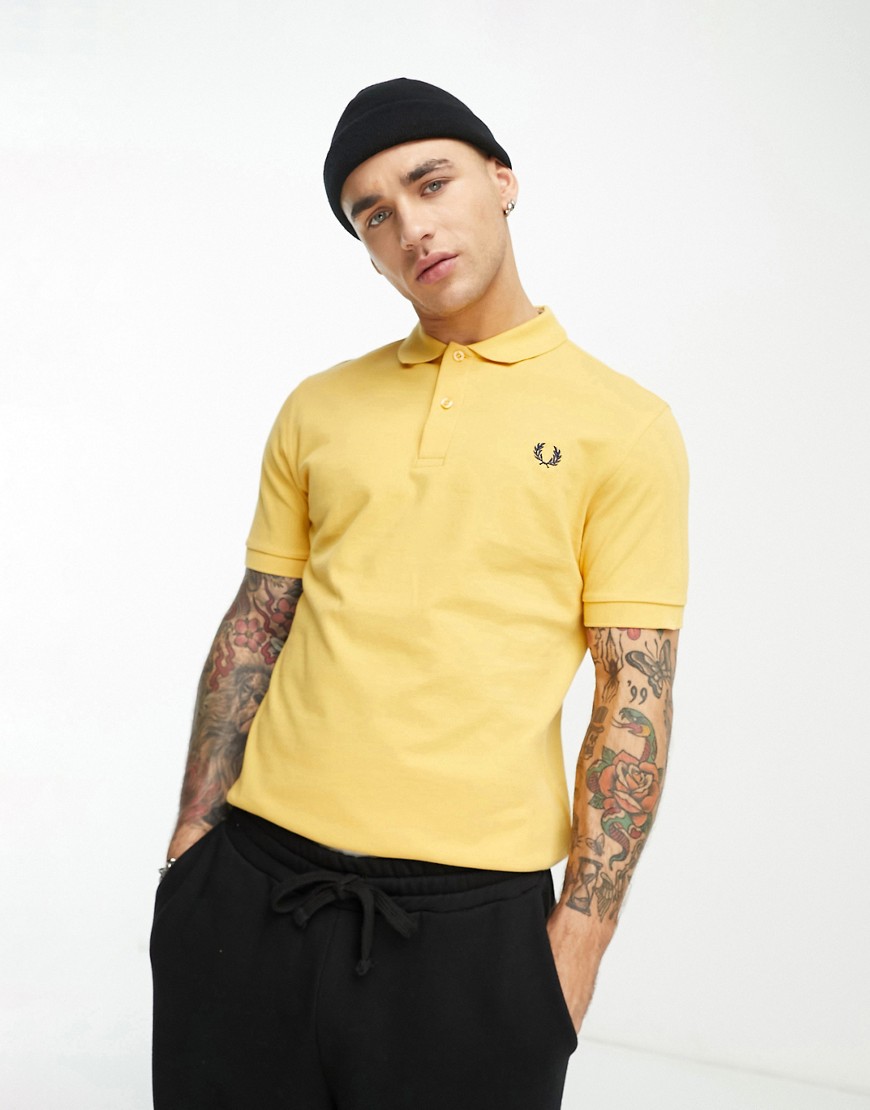 Fred Perry Plain Polo Shirt In Yellow