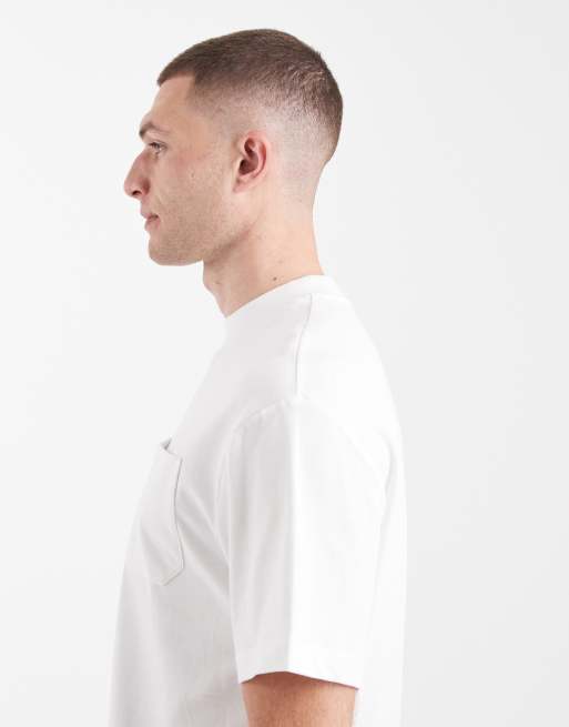 Fred Perry pocket logo detail t-shirt in white, 4 of 5