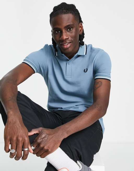 Fred Perry - Polo à bordures rayées - Bleu