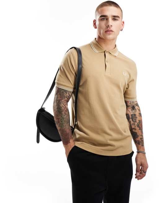 Fred Perry - Polo à double liseré - Beige