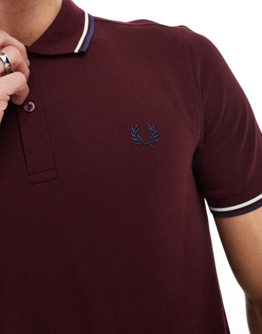 Fred Perry - Polo à double liseré - Bordeaux, 3 de 4