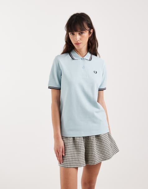 Fred Perry - Polo à double liseré et logo - Bleu pastel - view 1