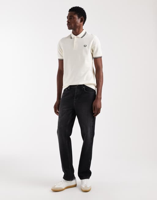 Fred Perry - Polo à double liseré et logo - Écru, 2 de 5