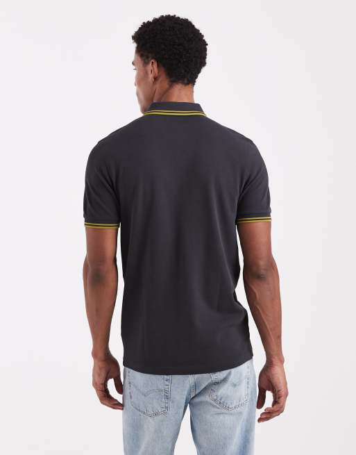Fred Perry - Polo à double liseré - Gris avec liseré jaune, 3 de 5