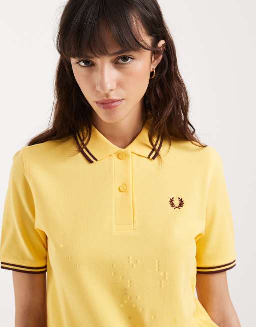 Fred Perry - Polo à liseré double et logo - Jaune, 3 de 4