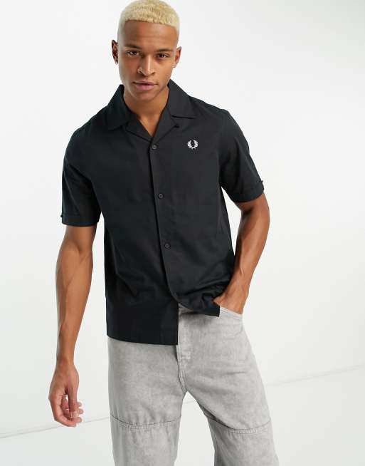 Fred Perry - Polo à liserés avec col à revers - Noir